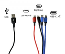 USB A auf 2xUSB-C / 1x Lightning / 1x USB Micro